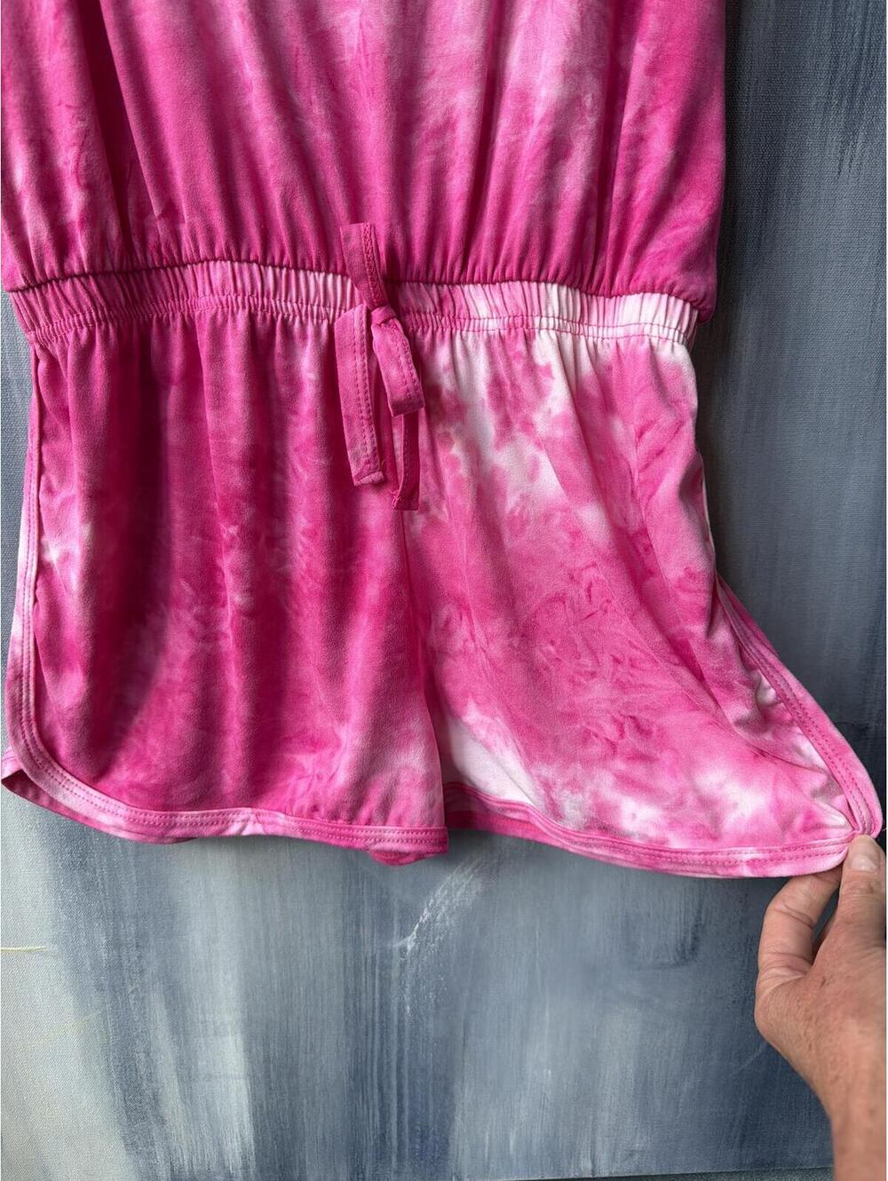 Emme Jordan Pink Tie Dye Romper Fits Small - Picture 2 of 6